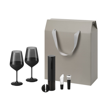 Portobello Подарочный набор Black Edition, Sacramento (2 бокала + набор для вина) с логотипом на заказ