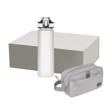 Portobello Подарочный набор Бостон (Boston), Флип (Flip), серый (дорожная косметичка, бутылка) с логотипом на заказ