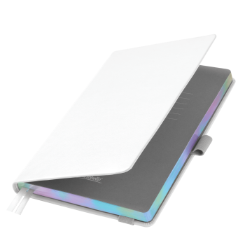 Portobello Ежедневник Гэлакси (Galaxy) недатированный, жесткая обложка, срез голограф. фольга, белый с логотипом на заказ