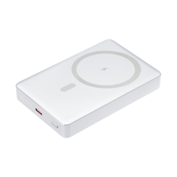 Portobello Внешний аккумулятор Атлантис Плюс PD (Atlantis PD Plus) 10000mAh с функцией беспроводной зарядки 15W, серебряный с логотипом на заказ