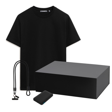 Portobello Набор с одеждой KRIS (футболка, аккумулятор, кабель-ланьярд), черный, XL с логотипом на заказ