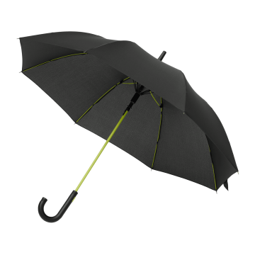 Portobello Зонт-трость Quantum, черный/салатовый с логотипом на заказ