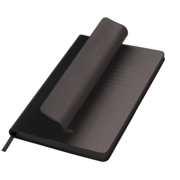 Portobello Ежедневник Латте софт-тач (Latte soft touch) недатированный, черный с логотипом на заказ