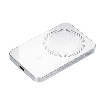 Portobello Внешний аккумулятор Artex PD 5000mAh с функцией беспроводной зарядки 15W, серебряный с логотипом на заказ