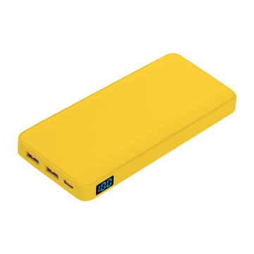 Portobello Внешний аккумулятор с подсветкой Анкор Плюс PD (Ancor PD Plus) 10000 mAh, желтый с логотипом на заказ