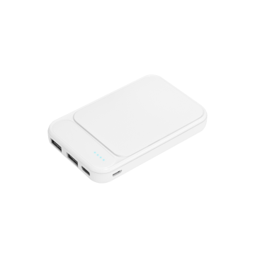 Portobello Внешний аккумулятор с подсветкой Старлайт PB (Starlight PB) 5000 mAh, белый с логотипом на заказ