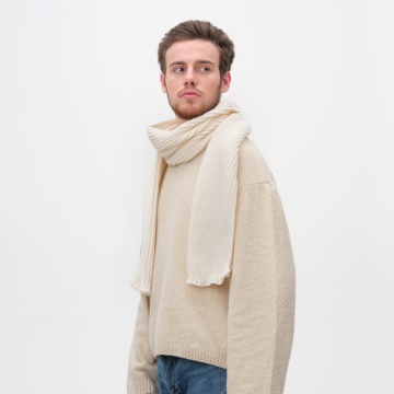 Portobello Шарф Форгес (Forges) вязаный, бежевый с логотипом на заказ