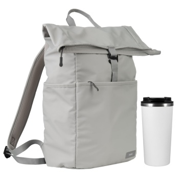 Portobello Подарочный набор Палермо (Palermo), Бостон (Boston), серый/белый (рюкзак, термокружка) с логотипом на заказ