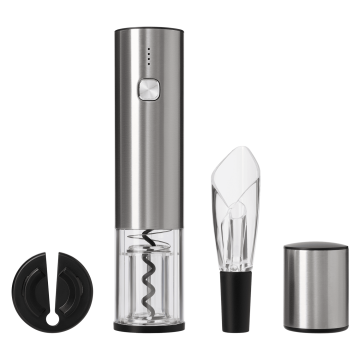 Portobello Набор для вина с электрическим штопором Vintaro, серебряный с логотипом на заказ