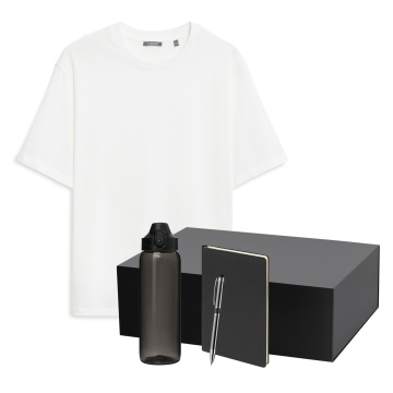 Portobello Набор с одеждой Раст Нео (Rust Neo) (футболка, бутылка, ежедневник, ручка), белый/черный, M/L с логотипом на заказ