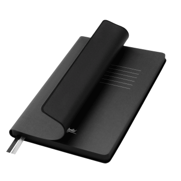 Portobello Ежедневник Мун Ривер (Moon River) недатированный, черный с логотипом на заказ