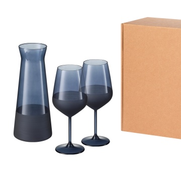 Portobello Подарочный набор декантер + 2 бокала, Sapphire синий с логотипом на заказ