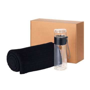 Portobello Подарочный набор Терсо (Terso), Фадо (Fado), синий (плед, термобутылка) с логотипом на заказ