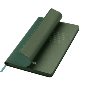 Portobello Ежедневник Латте софт-тач (Latte soft touch) недатированный, зеленый с логотипом на заказ
