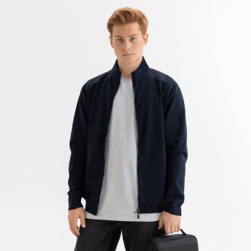 Portobello Толстовка на молнии ASTIN темно-синяя, размер S/M с логотипом на заказ