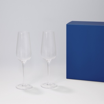 Portobello Подарочный набор 2 бокала для шампанского Blanche в  синей коробке с логотипом на заказ