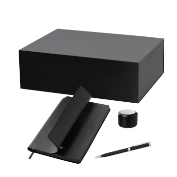 Portobello Подарочный набор Passion, Molto, черный (колонка, ежедневник, ручка) с логотипом на заказ