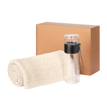 Portobello Подарочный набор Terso, Fado, бежевый (плед, термобутылка) с логотипом на заказ