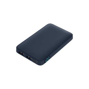 Portobello Внешний аккумулятор с подсветкой Анкор (Ancor) 5000 mAh, синий с логотипом на заказ
