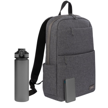 Portobello Подарочный набор Форст (Forst), серый (бутылка, ЗУ, рюкзак) с логотипом на заказ