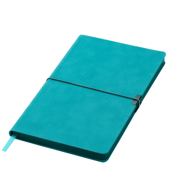 Portobello Ежедневник In Velour недатированный, бирюзовый с логотипом на заказ