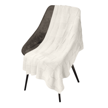 Portobello Плед Селла (Cella) вязаный, бежевый (без подарочной коробки) с логотипом на заказ