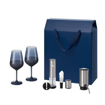 Portobello Подарочный набор Sapphire, Vintaro, Dante (2 бокала + набор для вина + аэратор) с логотипом на заказ