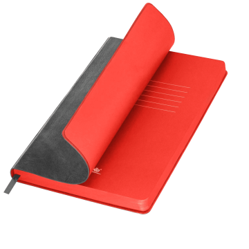 Portobello Ежедневник River side недатированный, серый/красный (без упаковки, без стикера) с логотипом на заказ