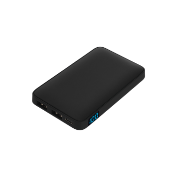 Portobello Внешний аккумулятор с подсветкой Анкор (Ancor) 5000 mAh, черный с логотипом на заказ