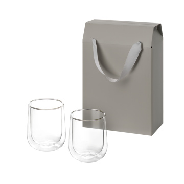 Portobello Подарочный набор 2 стеклянных стакана Lungo в коробке-пакете с логотипом на заказ