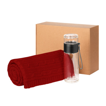 Portobello Подарочный набор Terso, Fado, красный (плед, термобутылка) с логотипом на заказ