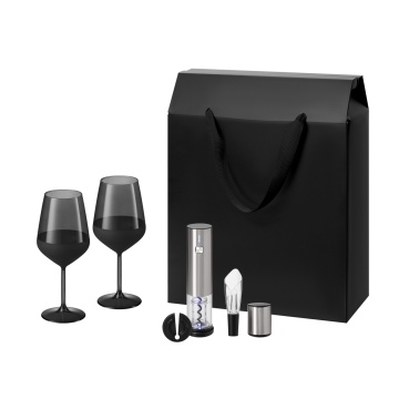 Portobello Подарочный набор Black Edition, Vintaro (2 бокала + набор для вина) с логотипом на заказ