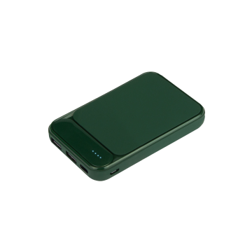 Portobello Внешний аккумулятор с подсветкой Старлайт PB (Starlight PB) 5000 mAh, зеленый с логотипом на заказ