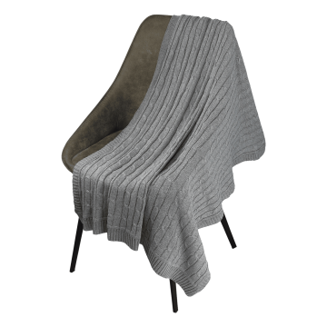 Portobello Плед Фадо (Fado) вязаный, серый (без подарочной коробки) с логотипом на заказ