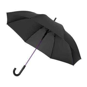Portobello Зонт-трость Квантум (Quantum), черный/фиолетовый с логотипом на заказ