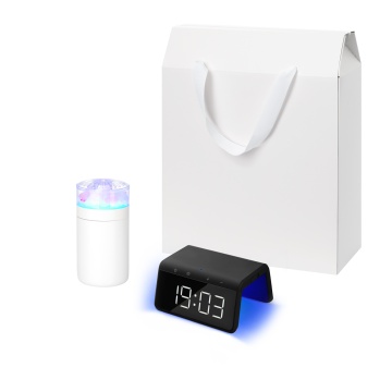 Portobello Подарочный набор Crystal, Flame, черный (увлажнитель воздуха, зарядное устройство) с логотипом на заказ