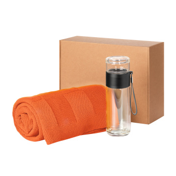 Portobello Подарочный набор Терсо (Terso), Селла (Cella), оранжевый (плед, термобутылка) с логотипом на заказ
