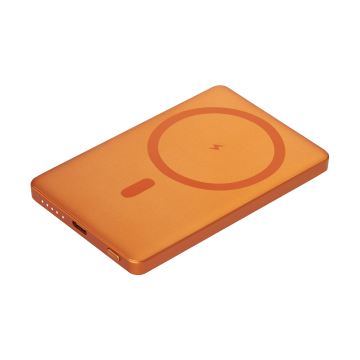 Portobello Внешний аккумулятор Атлантис (Atlantis) PD 5000mAh с функцией беспроводной зарядки 15W, оранжевый с логотипом на заказ