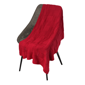 Portobello Плед Селла (Cella) вязаный, красный (без подарочной коробки) с логотипом на заказ