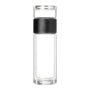 Portobello Бутылка стеклянная с двойными стенками Terso, черная с логотипом на заказ