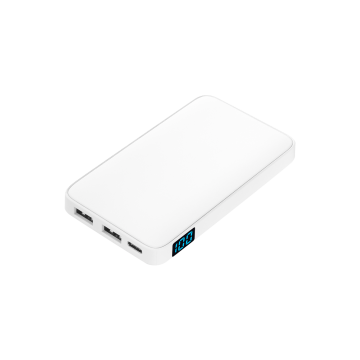 Portobello Внешний аккумулятор с подсветкой Ancor 5000 mAh, белый с логотипом на заказ