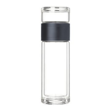 Portobello Бутылка стеклянная с двойными стенками Terso, синяя с логотипом на заказ