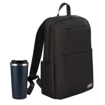 Portobello Подарочный набор Palermo, Forst, черный/синий (рюкзак, термокружка) с логотипом на заказ