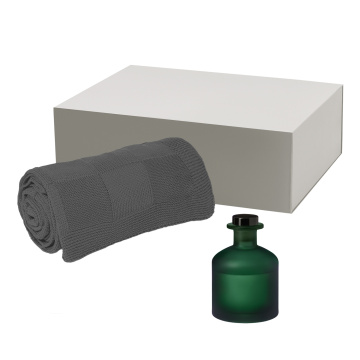 Portobello Подарочный набор Mizu, Cella, зеленый (диффузор, плед) с логотипом на заказ