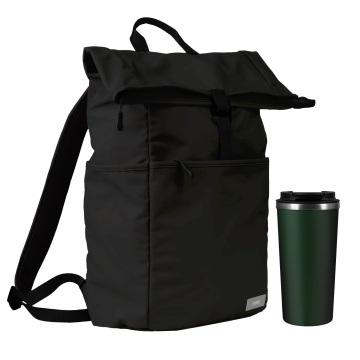 Portobello Подарочный набор Палермо (Palermo), Бостон (Boston), черный/зеленый (рюкзак, термокружка) с логотипом на заказ