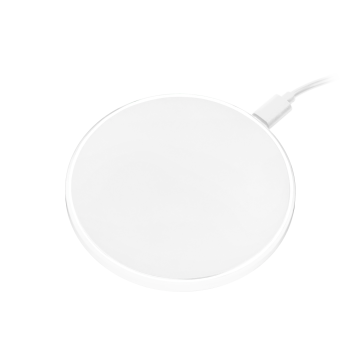 Portobello Беспроводное зарядное устройство с подсветкой 15W Auris, белое с логотипом на заказ