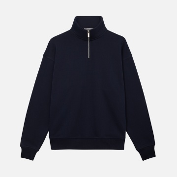 Portobello Толстовка на молнии унисекс FLOW, темно-синяя с логотипом на заказ