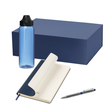 Portobello Подарочный набор Невада (Nevada), Стар (Star), синий (бутылка, ежедневник, ручка) с логотипом на заказ