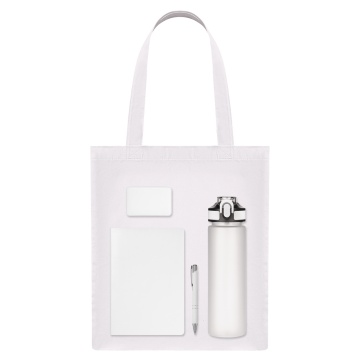 Portobello Подарочный набор Велком Пак (Welcome Pack), белый (бутылка, ежедневник, ручка, ЗУ, шоппер) с логотипом на заказ