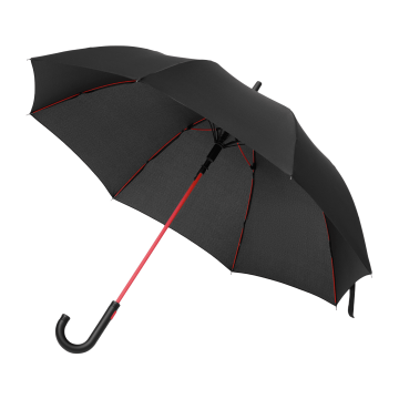 Portobello Зонт-трость Квантум (Quantum), черный/красный с логотипом на заказ